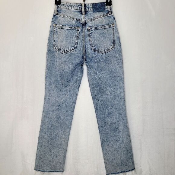 We The Free My Own Lane Distressed High Rise Acid Wash Jeans Size 24 - Picture 7 of 12